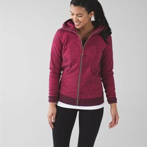 LULULEMON Scuba Full Zip Fleece Hoodie III Rio Mist Boom Juice Red Grape Sz 4